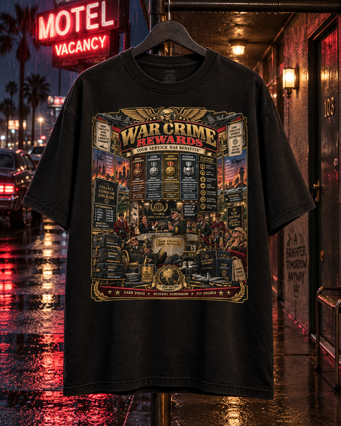 Temporary mockup of a black graphic T-shirt