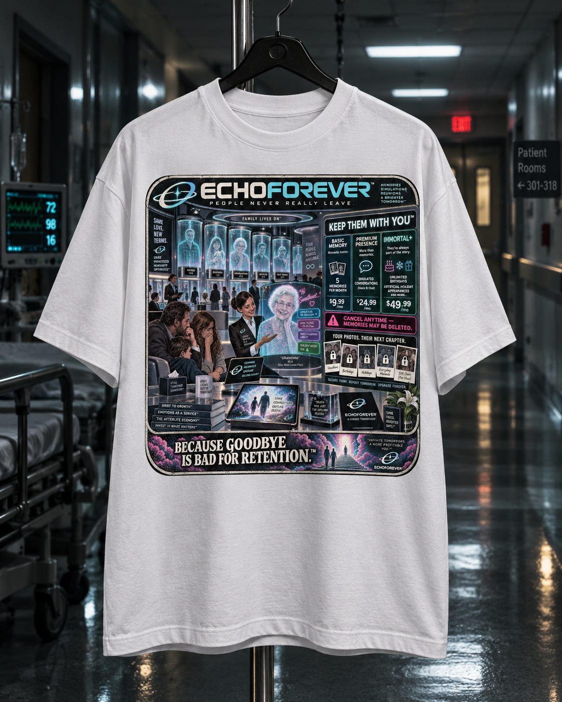 Temporary mockup of a white graphic T-shirt